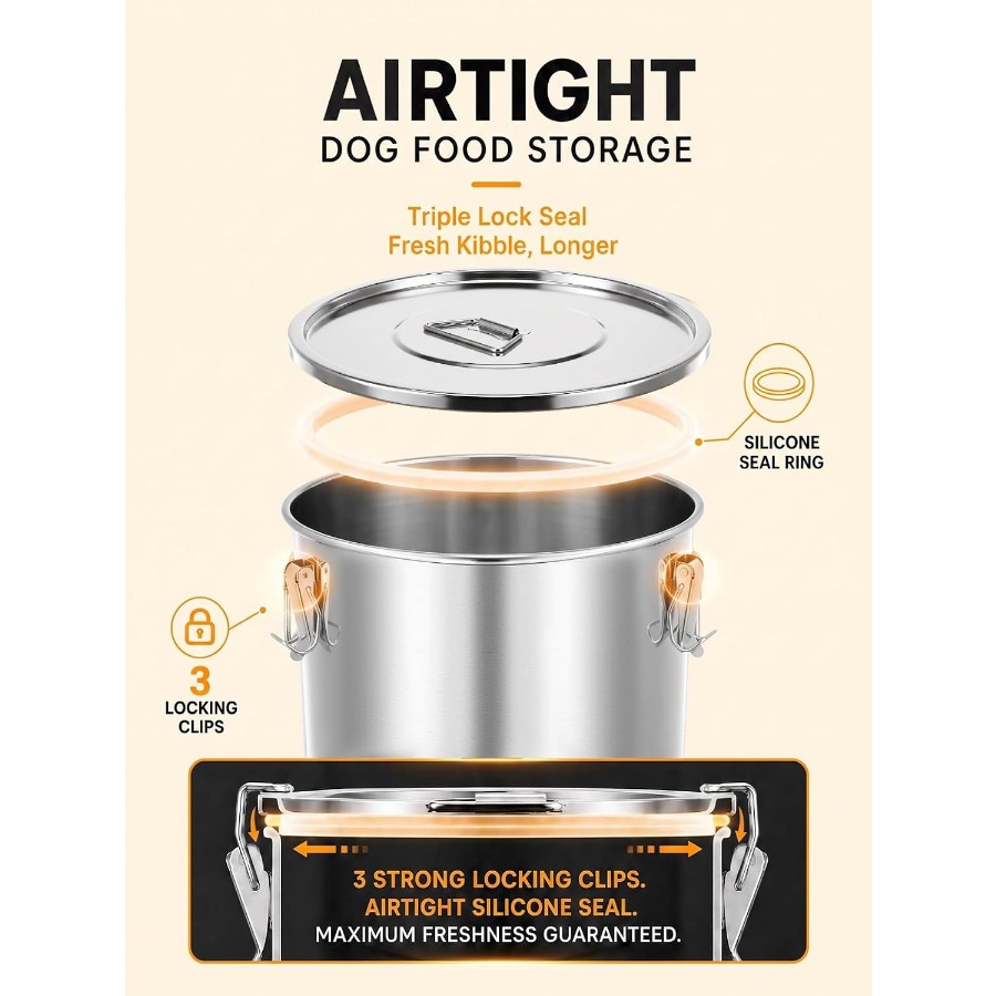 35LBS Airtight Stainless Steel - Food Storage Containers review and price