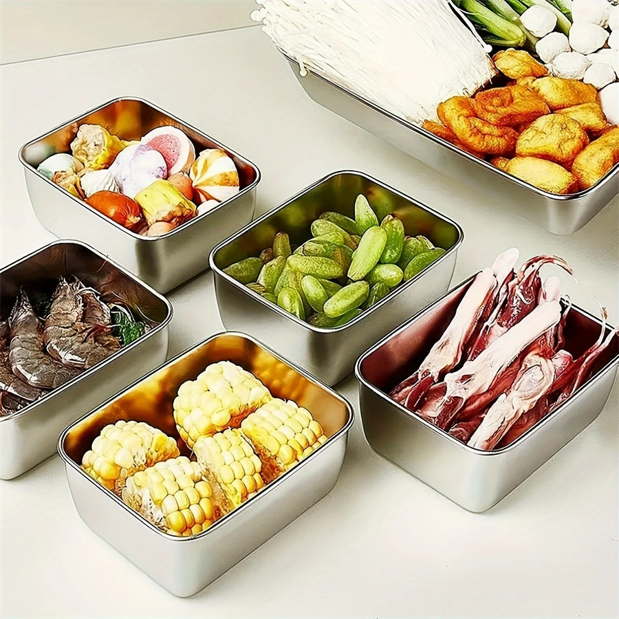 1/3/5pcs Stainless Steel Food  - Food Storage Oven Safe review and price