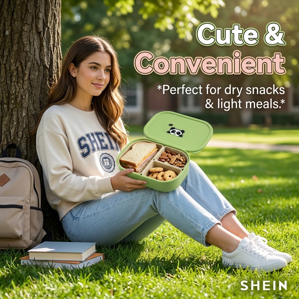 Cute Plastic Divided Lunch Box - Food Storage Oven Safe review and price