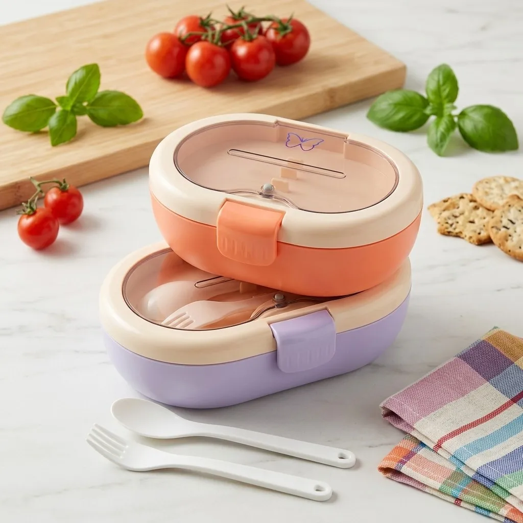 Plastic Bento Lunch Box with C - Food Storage With Dividers review and price